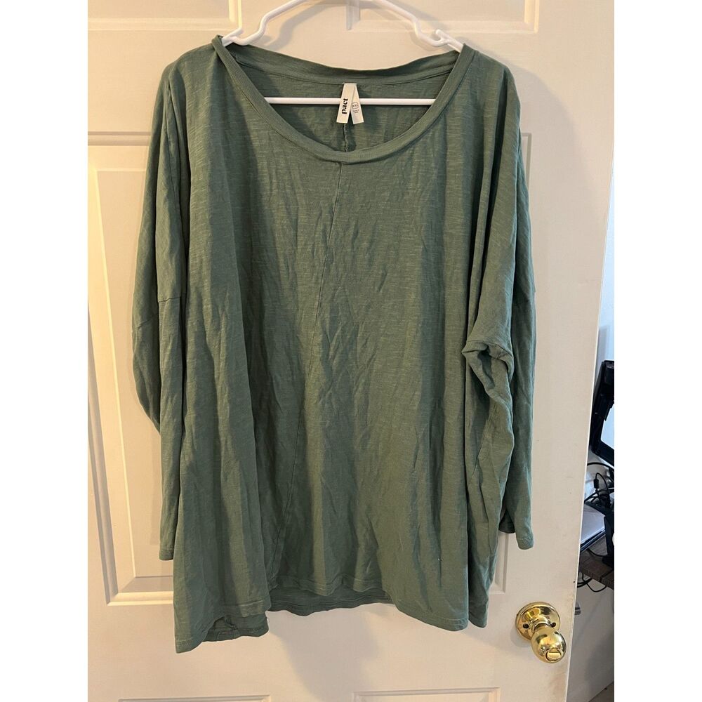 Pact XXL Green Shirt Top 3/4 sleeve Organic Cotton Sustainable Minimalist